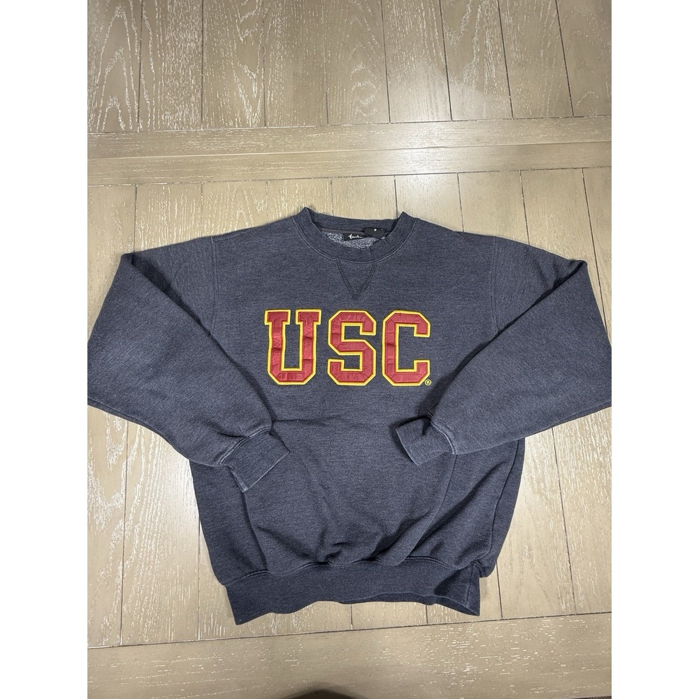 USC Trojans Sweater Sweatshirt Gray Small Heritage‎ Crewneck Long Sleeve
